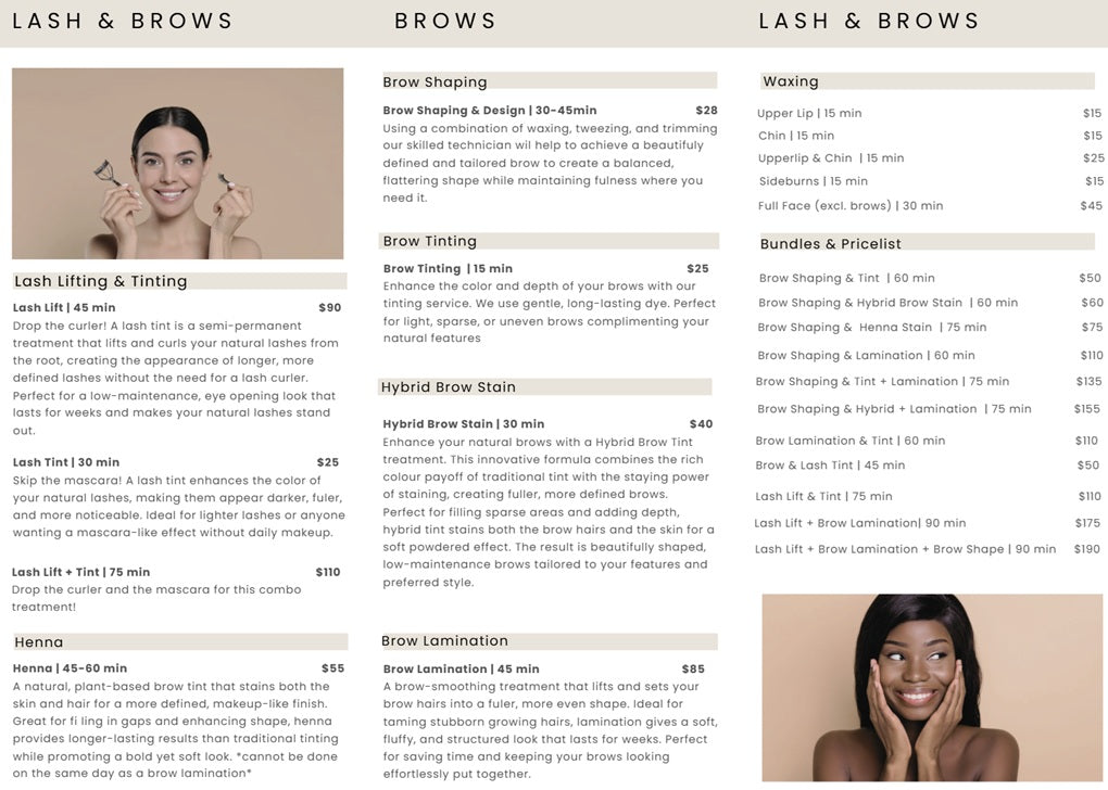 Brows, Lashes & Waxing