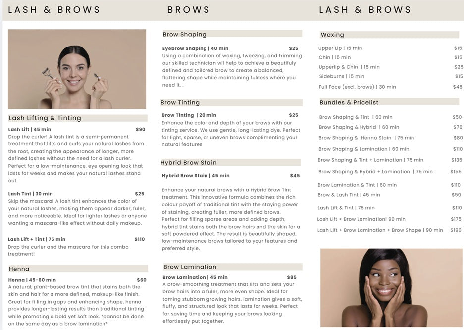 Brows, Lashes & Waxing