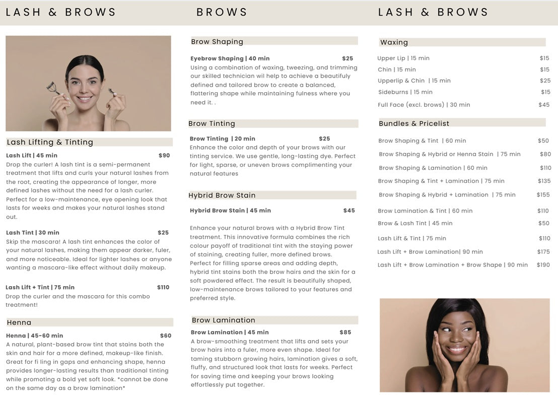 Brows, Lashes & Waxing